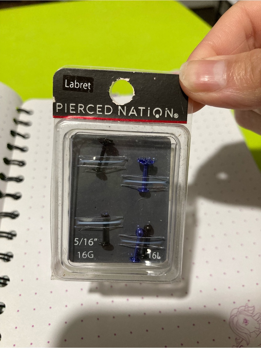 Pierced Nation Blue and Black Labret Set